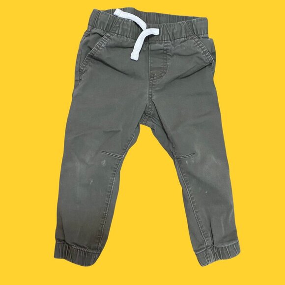 Cat & Jack Olive Green Toddler Jogger Pants | Size 2T | Comfy Elastic Waist - Picture 2 of 8